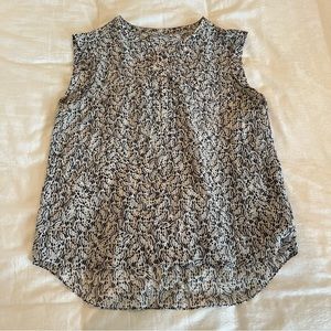 Rebecca Taylor Black and White Patterened Blouse